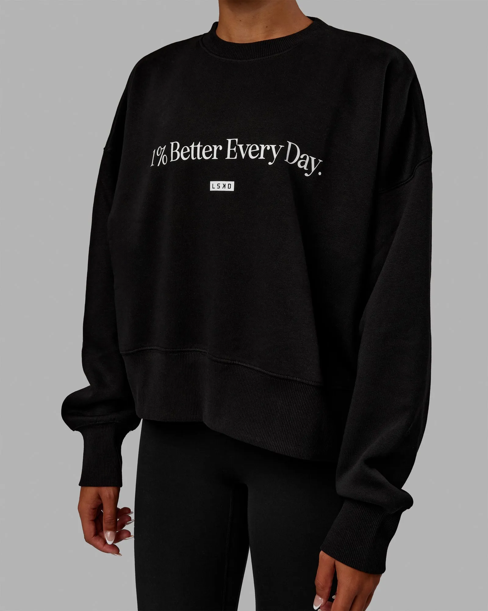 1% Better Heavyweight Sweater - Black-White