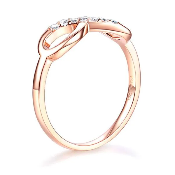 14K Rose Gold Wedding Band Women Diamond Ring MKR7112