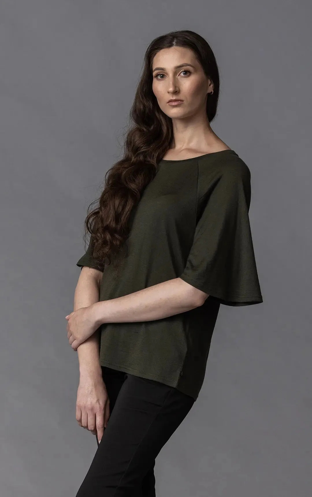 180G MERINO FLUTTER SLEEVE TEE