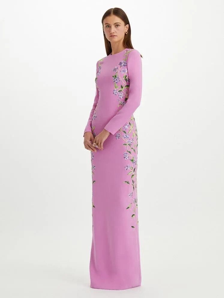 22PE022HSG Floral threadwork gown