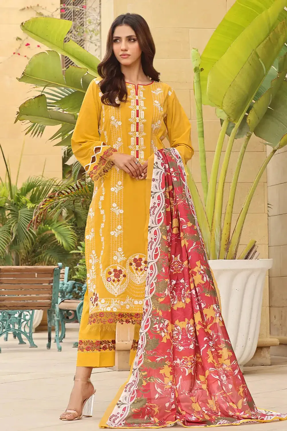 3PC Embroidered Unstitched Lawn Suit KSE-2450