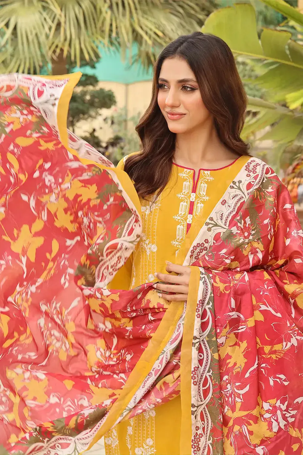 3PC Embroidered Unstitched Lawn Suit KSE-2450