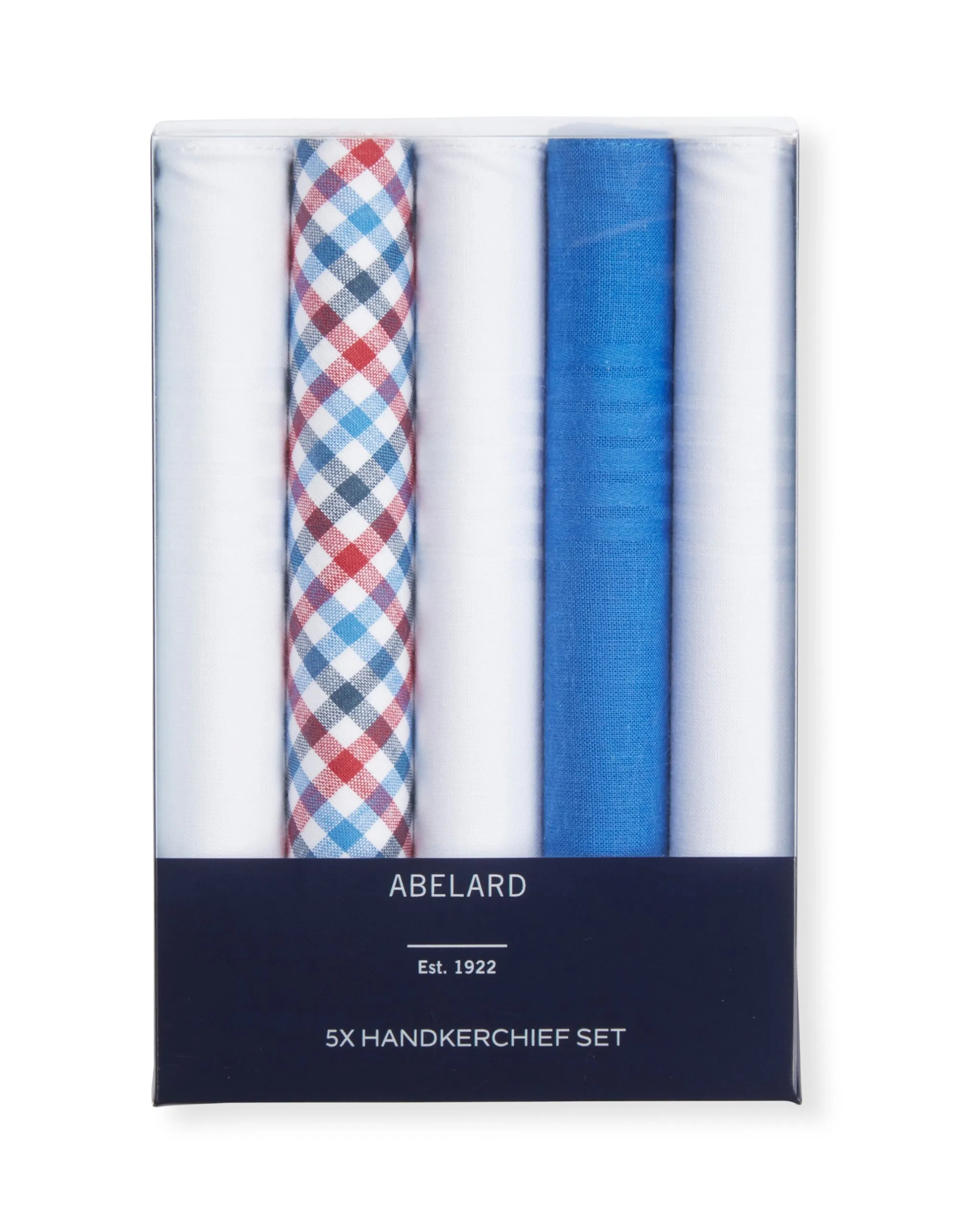 Abelard 5 Pack Hanky Set - Blue