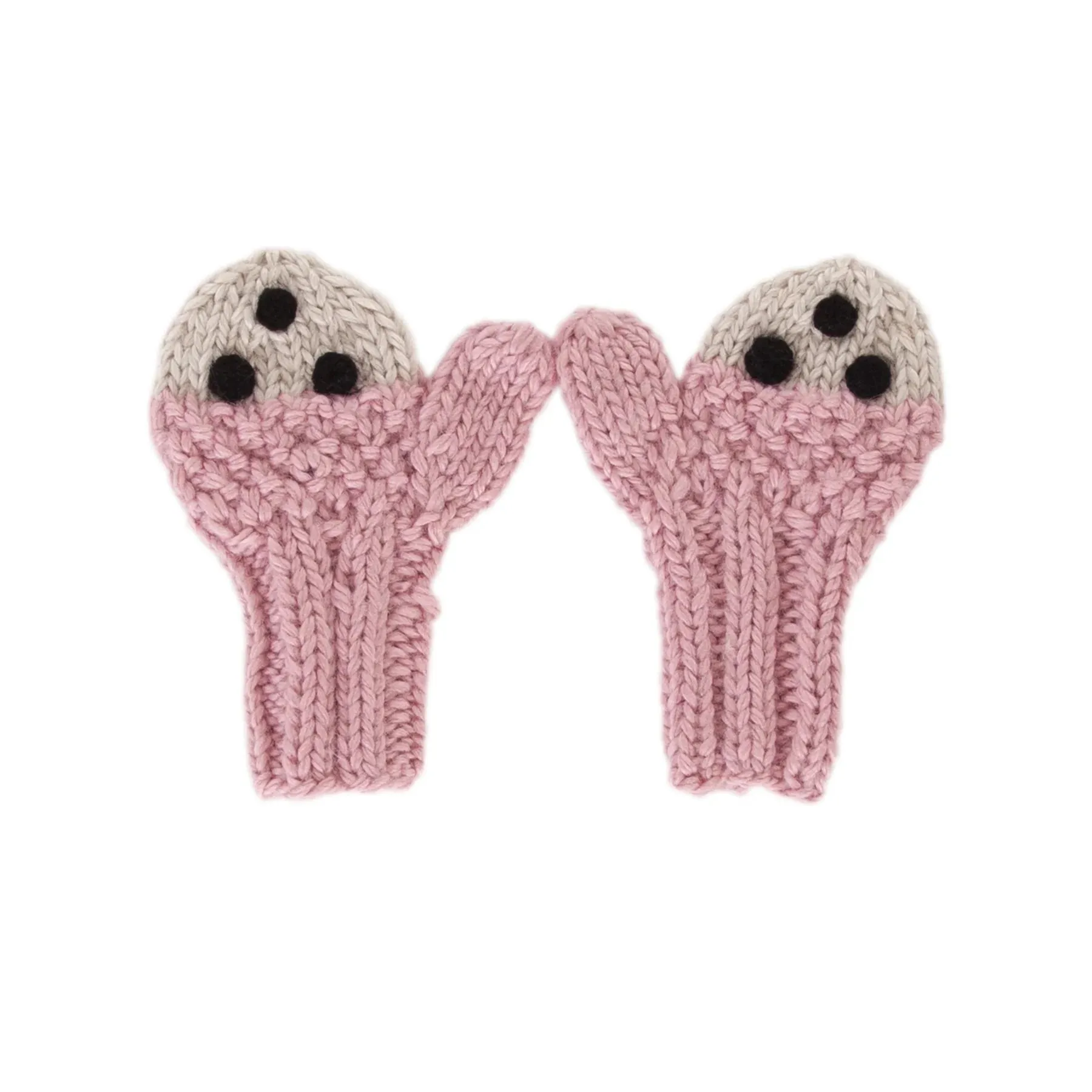 Acorn Kids - Bear Face Mittens - Pink