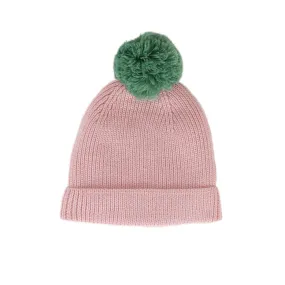 Acorn Oslo Merino Ribbed Beanie - Pink & Green