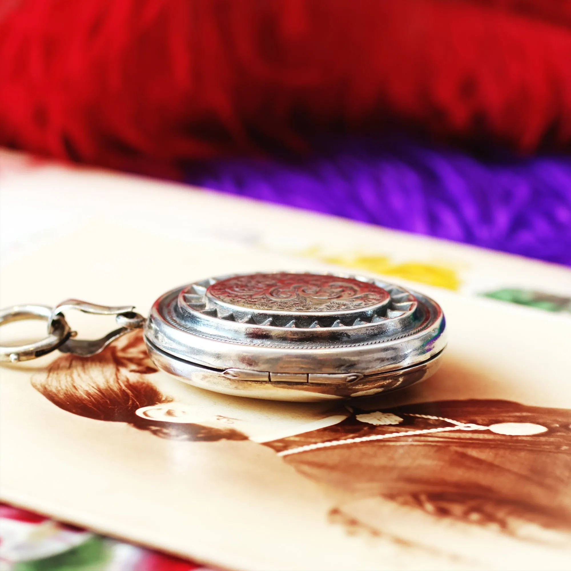 Aesthetic Period Victorian Silver Locket & Collarette