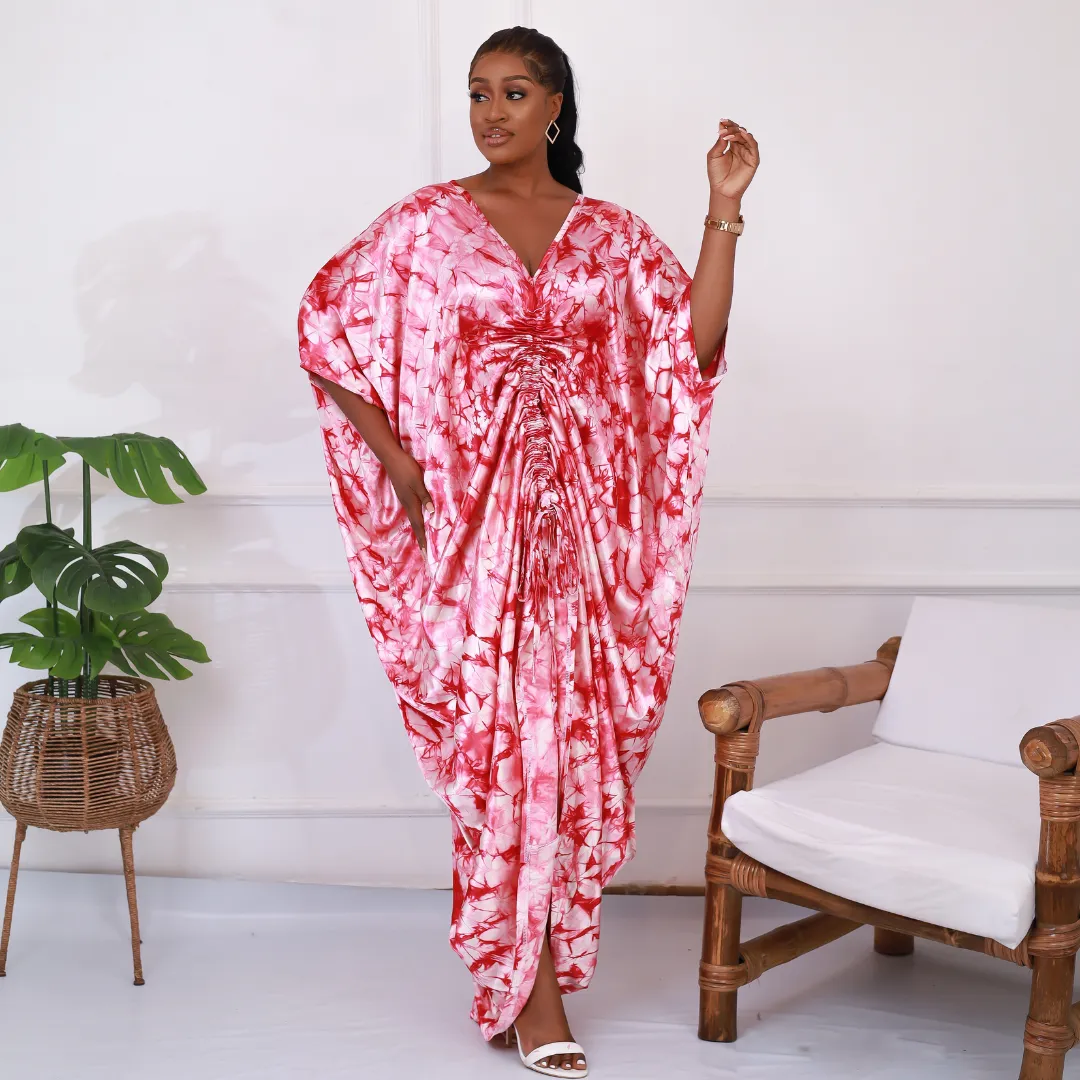 African Kampala Silk Drawstring Boubou Kaftan - Issa Rae