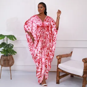 African Kampala Silk Drawstring Boubou Kaftan - Issa Rae