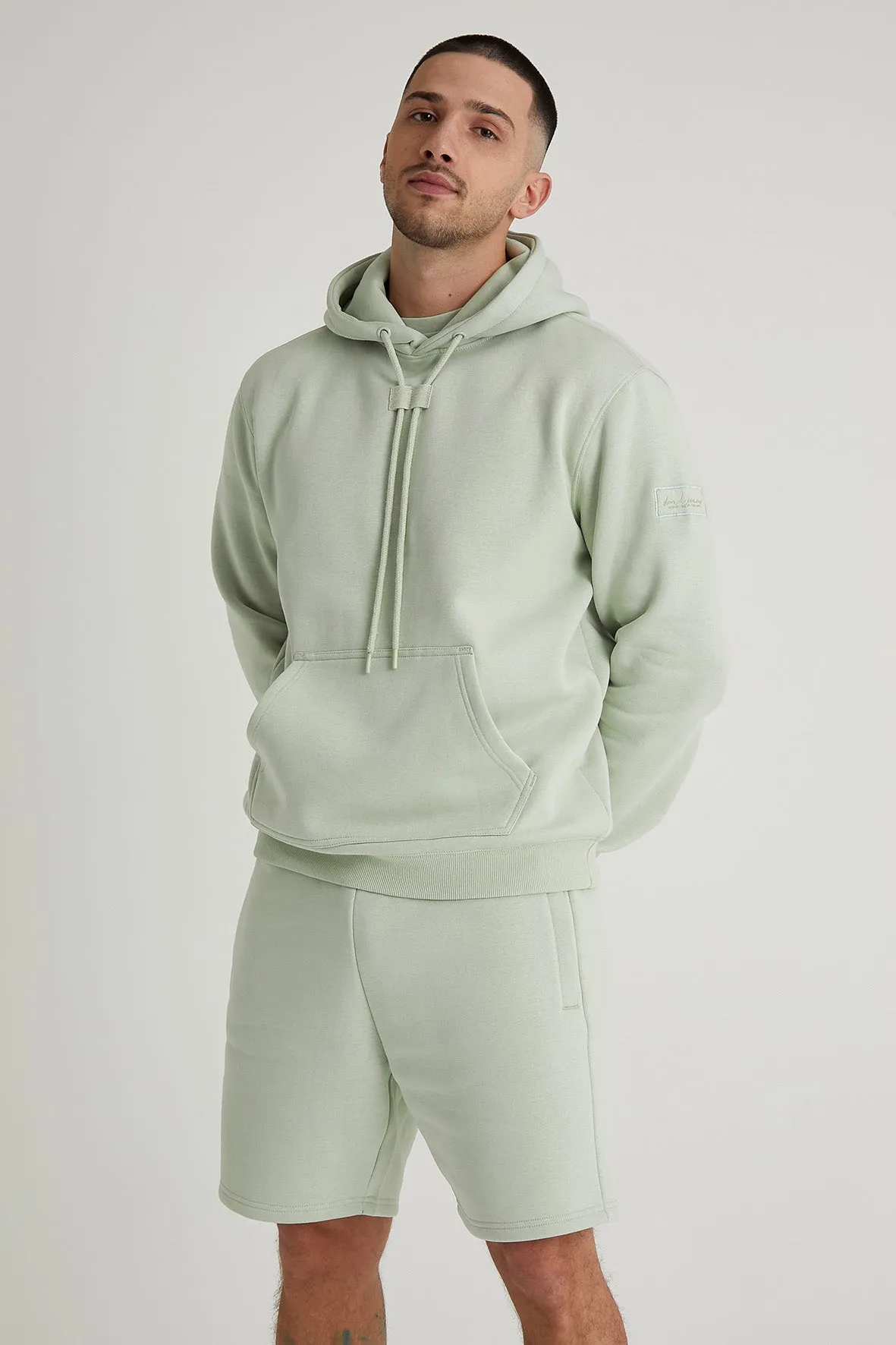 Aldo premium brushback fleece hoodie in Artichoke