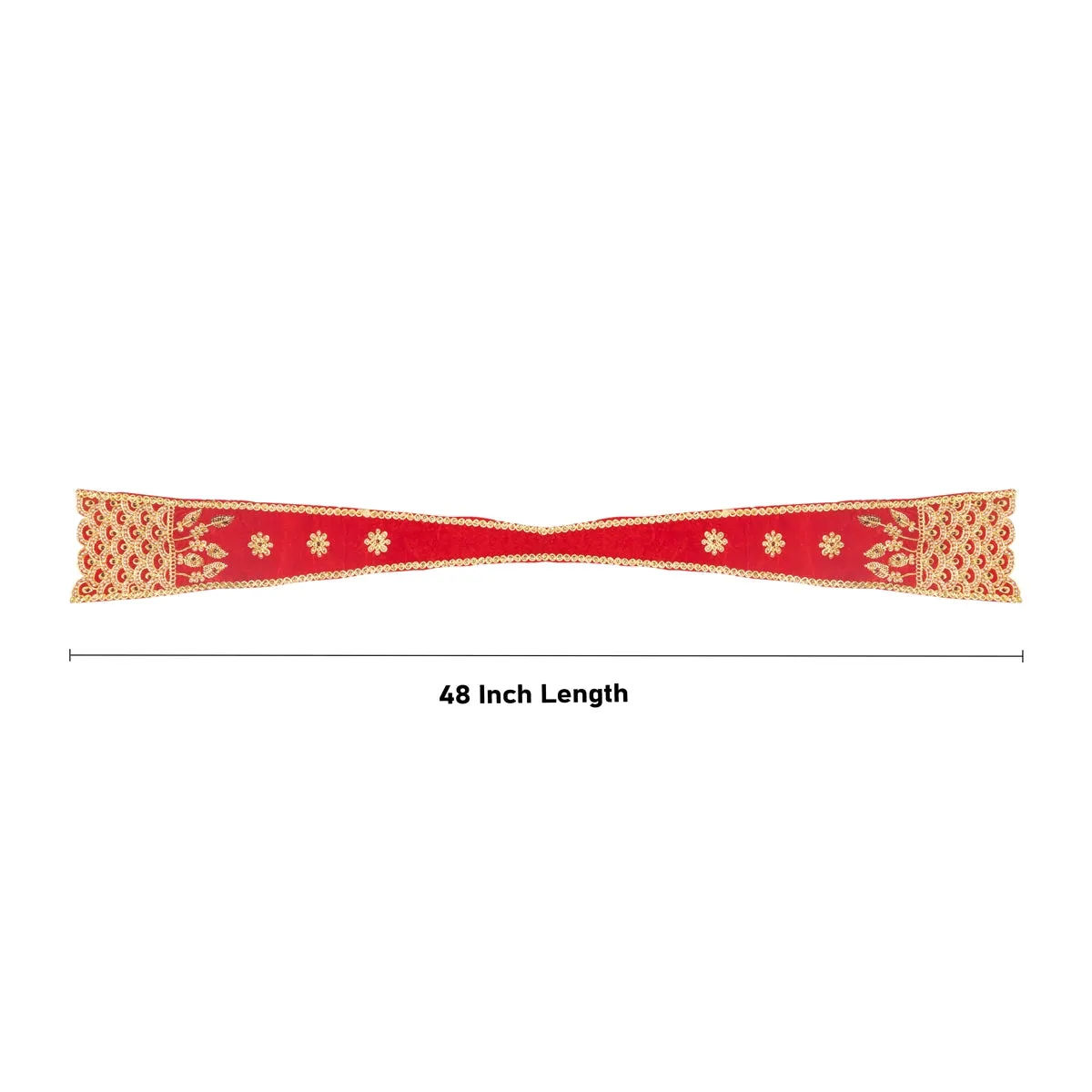 Angavastram - 48 Inches | Beads & Jari Designed Towel/ Velvet Thundu for Deity/ 65 Gms/ Assorted Colours