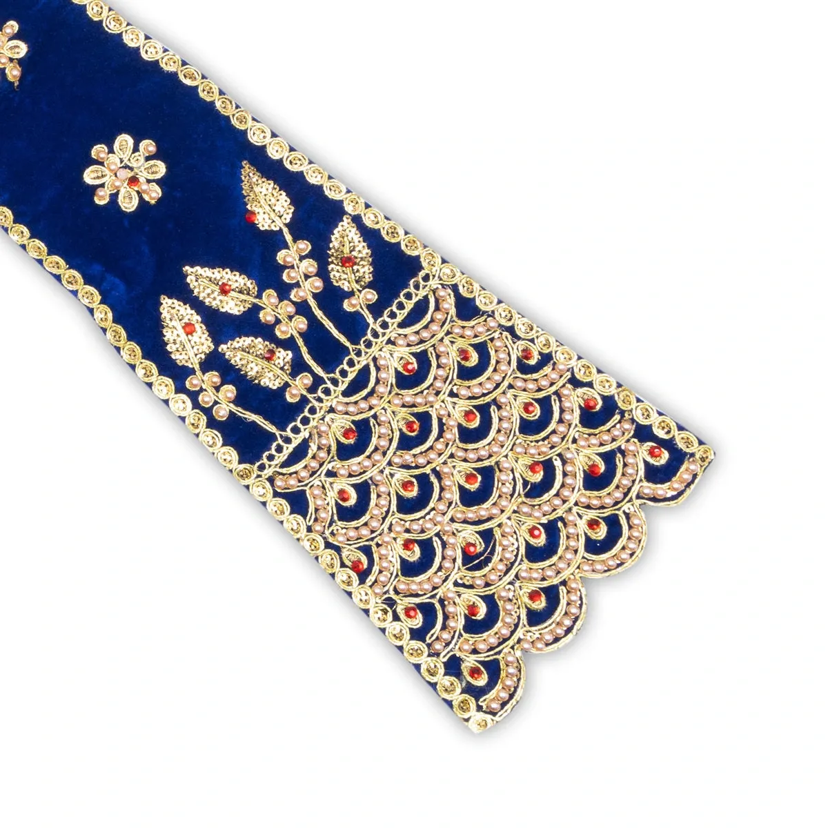 Angavastram - 48 Inches | Beads & Jari Designed Towel/ Velvet Thundu for Deity/ 65 Gms/ Assorted Colours