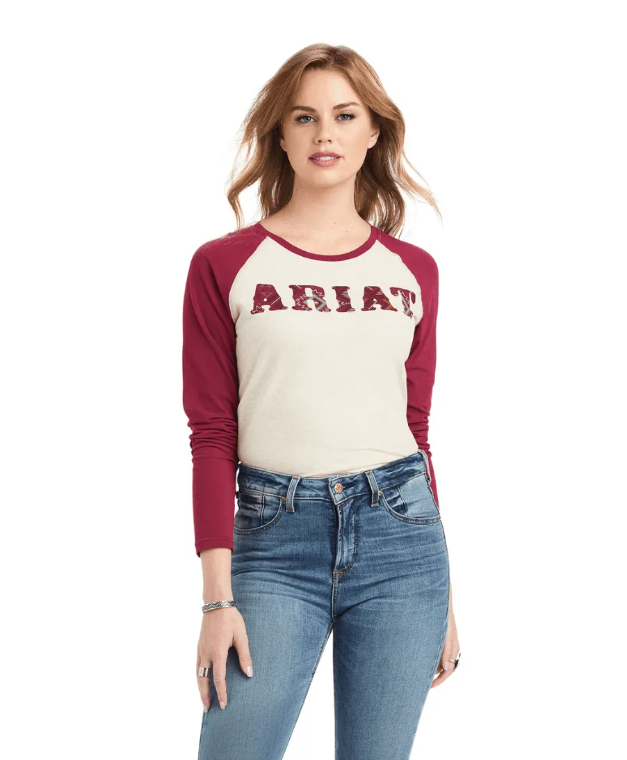 Ariat Women's REAL Zuma Oatmeal Long Sleeve Tee 10042297