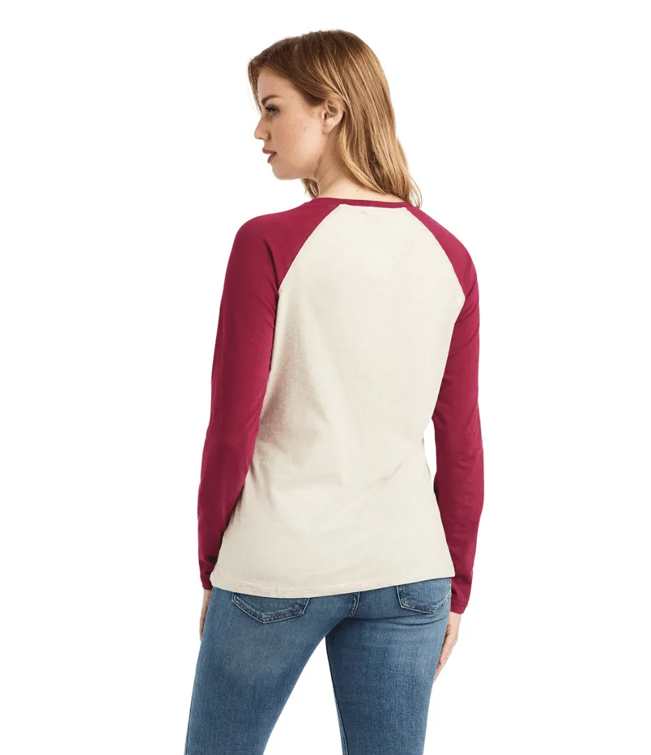 Ariat Women's REAL Zuma Oatmeal Long Sleeve Tee 10042297