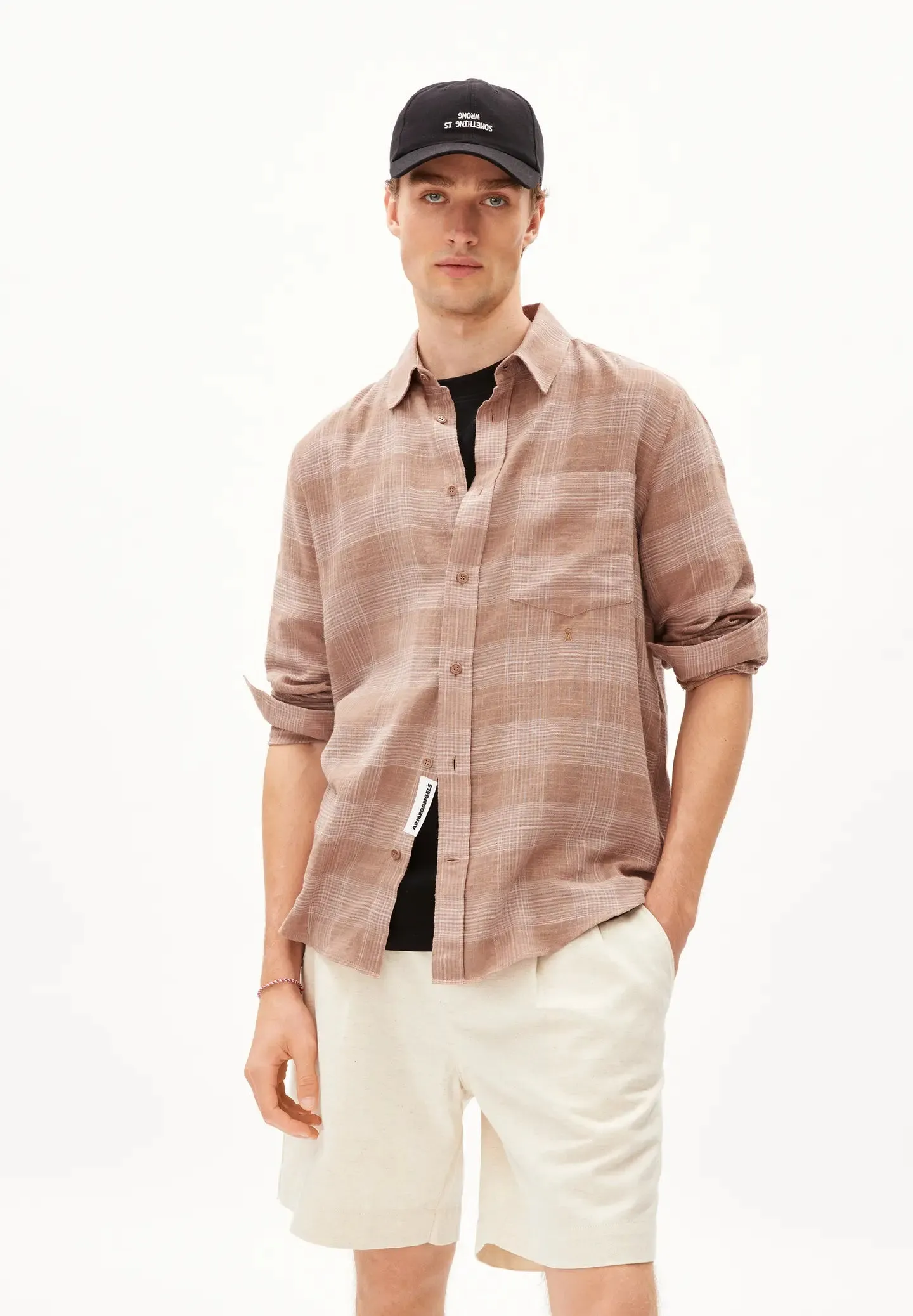 ARMEDANGELS Flaavien shirt oatmilk cinnamon dust grey blush men