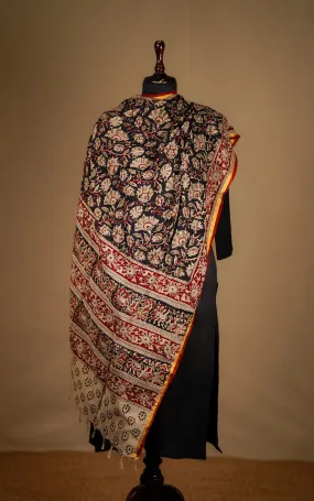 Art Silk Hand Blocked Kalamkari Dupatta 129IOS28