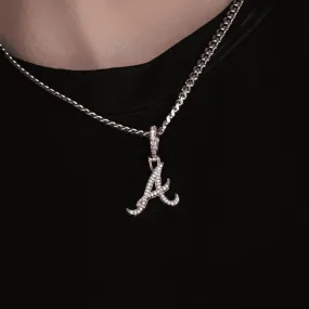 Atlanta Braves Micro Pendant in White Gold