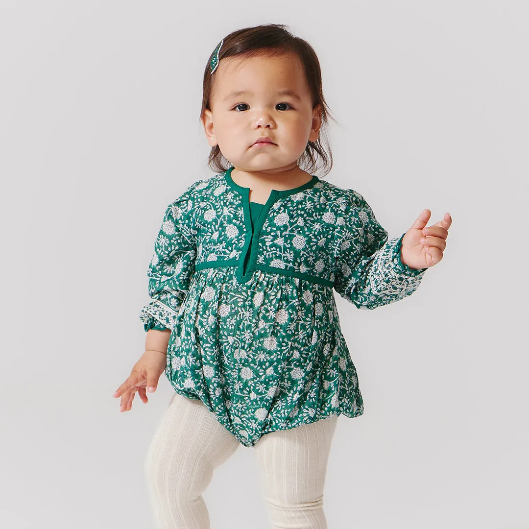 Baby Girls Jade Bubble - Green Garden Floral