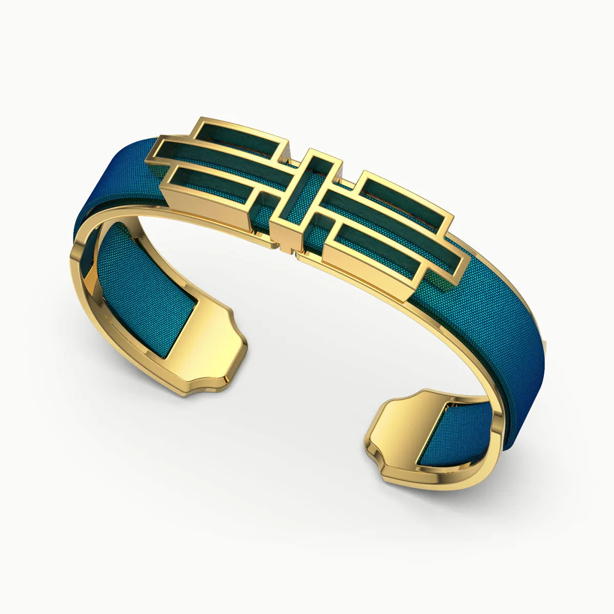 Ban Zu Silk Cuff - Peacock Green