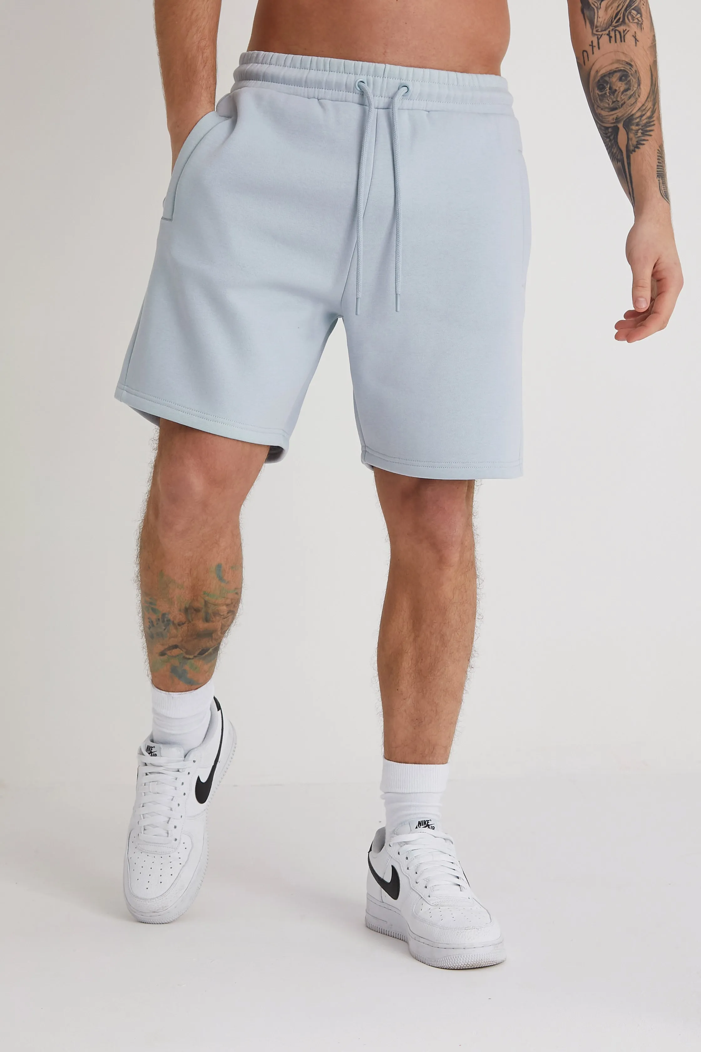 Banks premium brushback fleece shorts in Cerulean