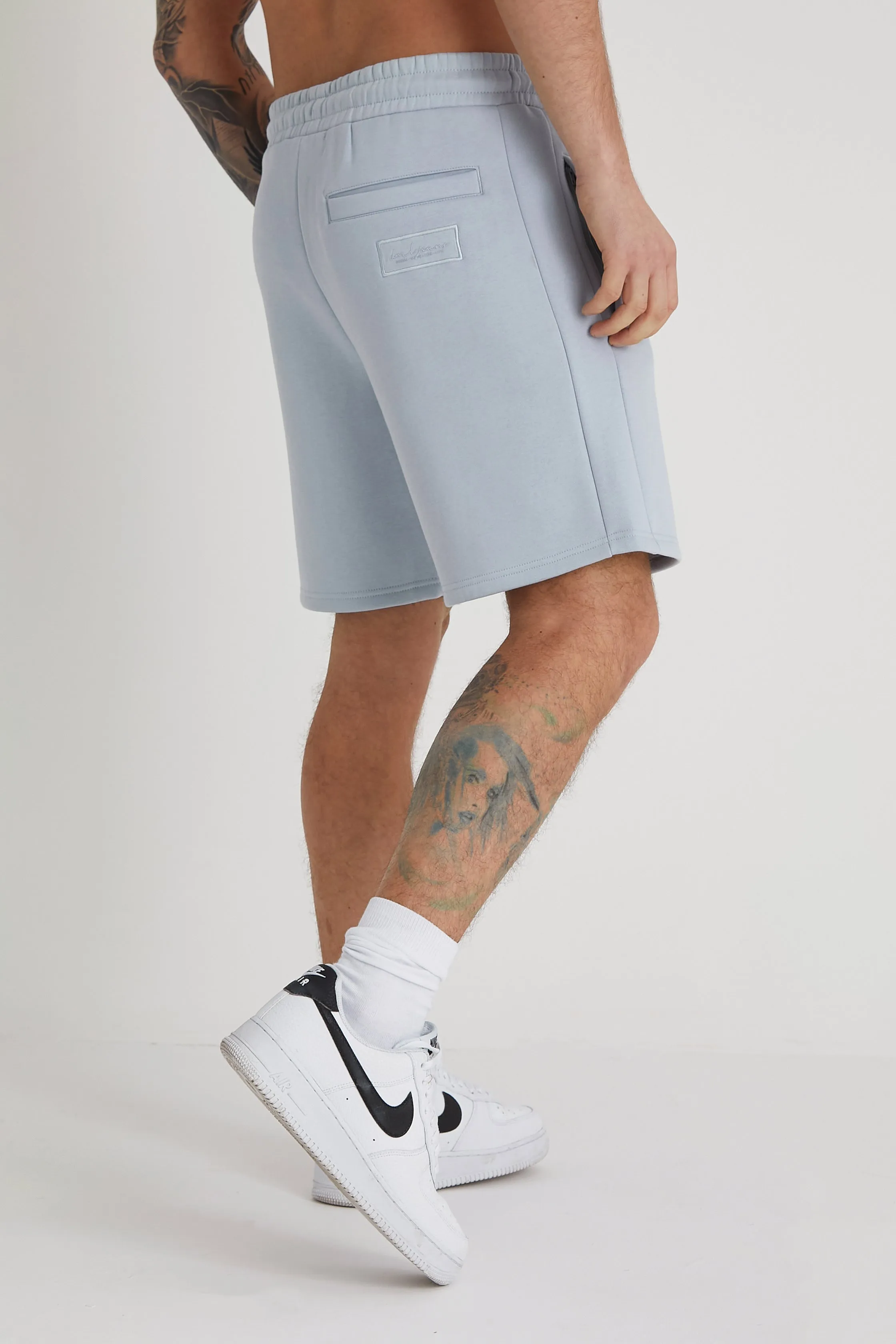 Banks premium brushback fleece shorts in Cerulean