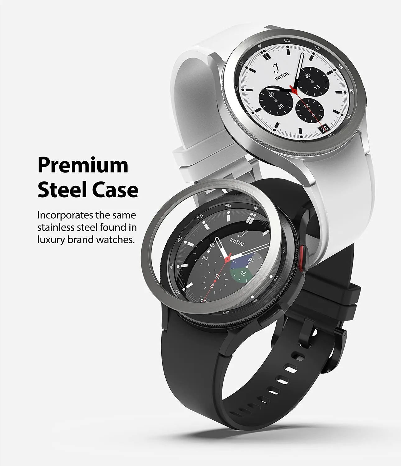 Bezel Styling Compatible with Samsung Galaxy Watch 4 Classic 42mm - Silver [42-04]