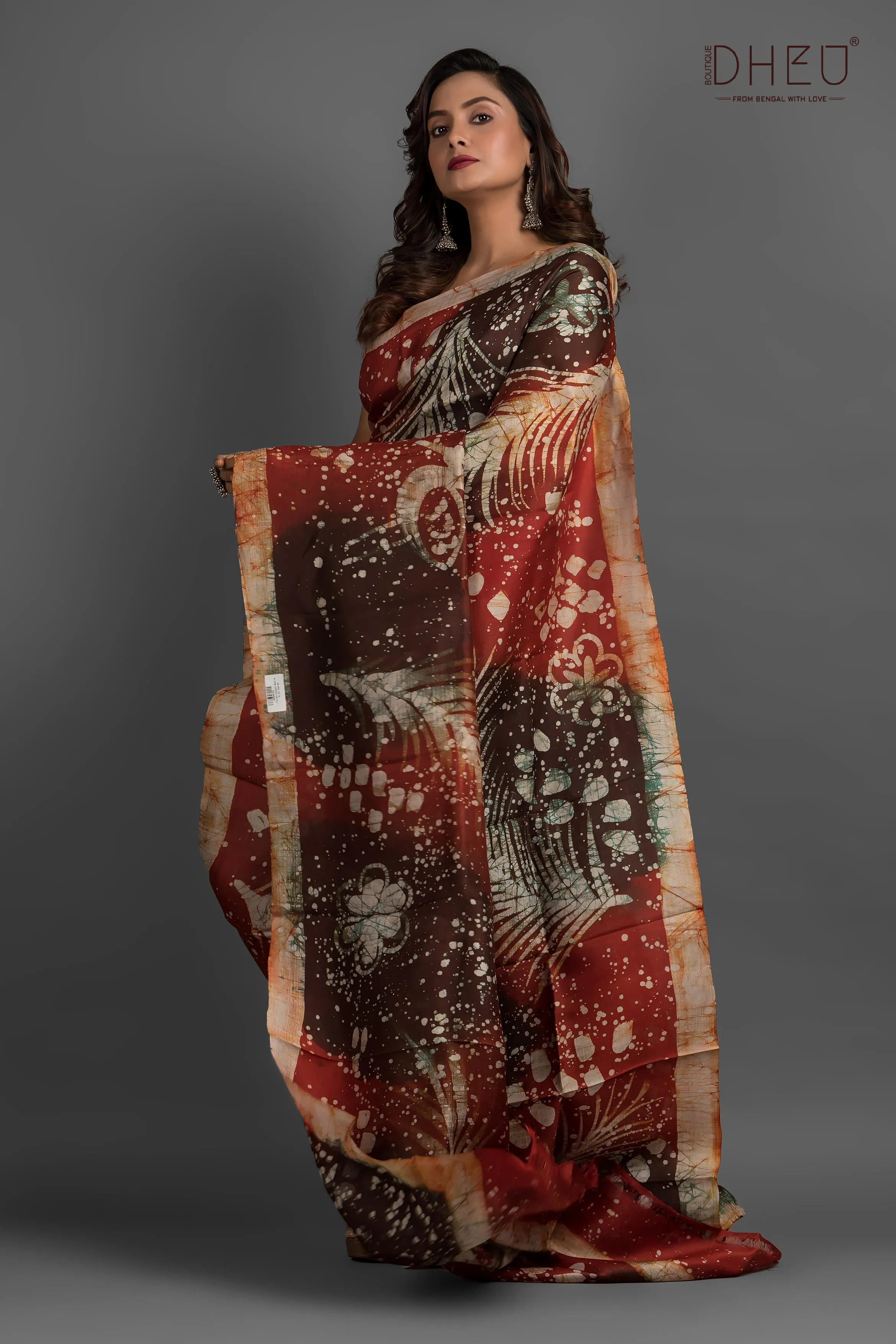 Bishnupuri Silk Batik Saree (Silk Mark Certified)