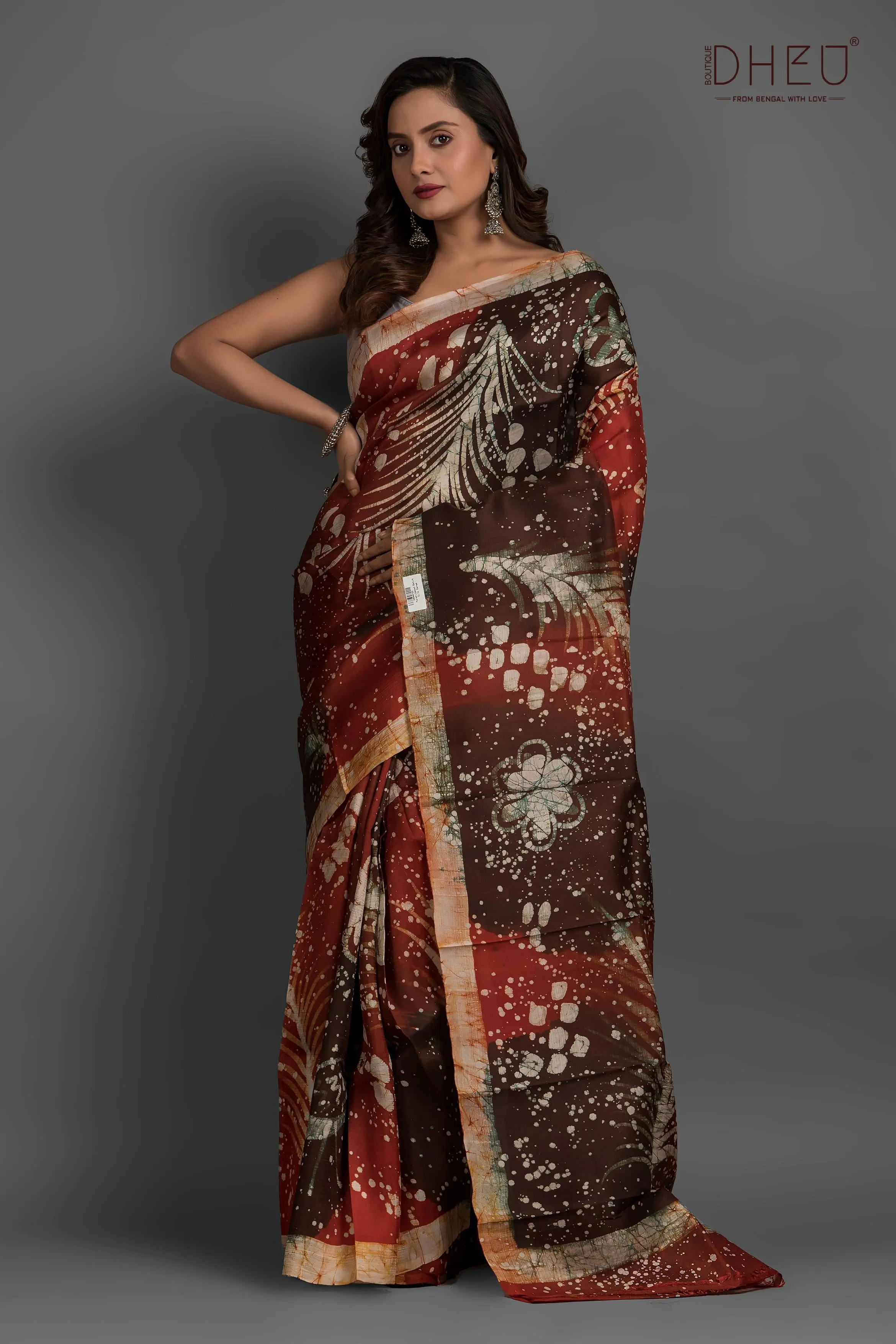 Bishnupuri Silk Batik Saree (Silk Mark Certified)