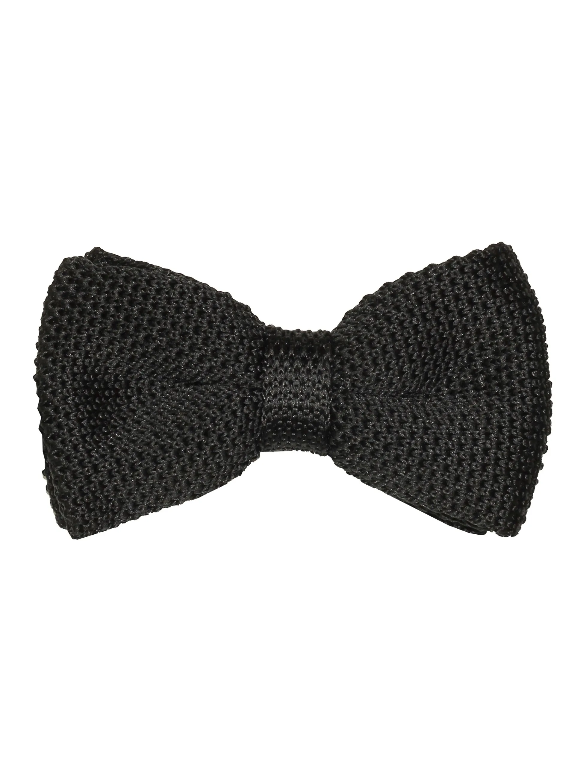 BLACK KNITTED BOW TIE