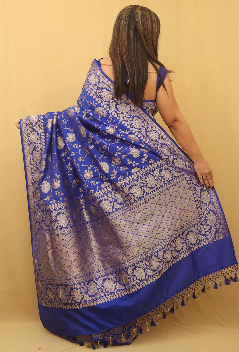 Blue Banarasi Handloom Pure Katan Silk Saree