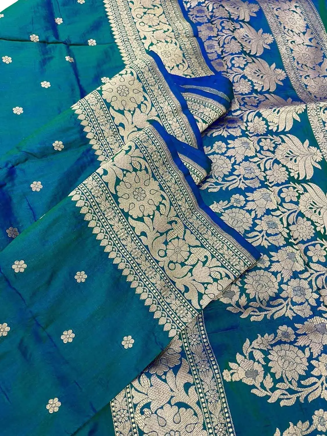 Blue Banarasi Handloom Pure Katan Silk Saree