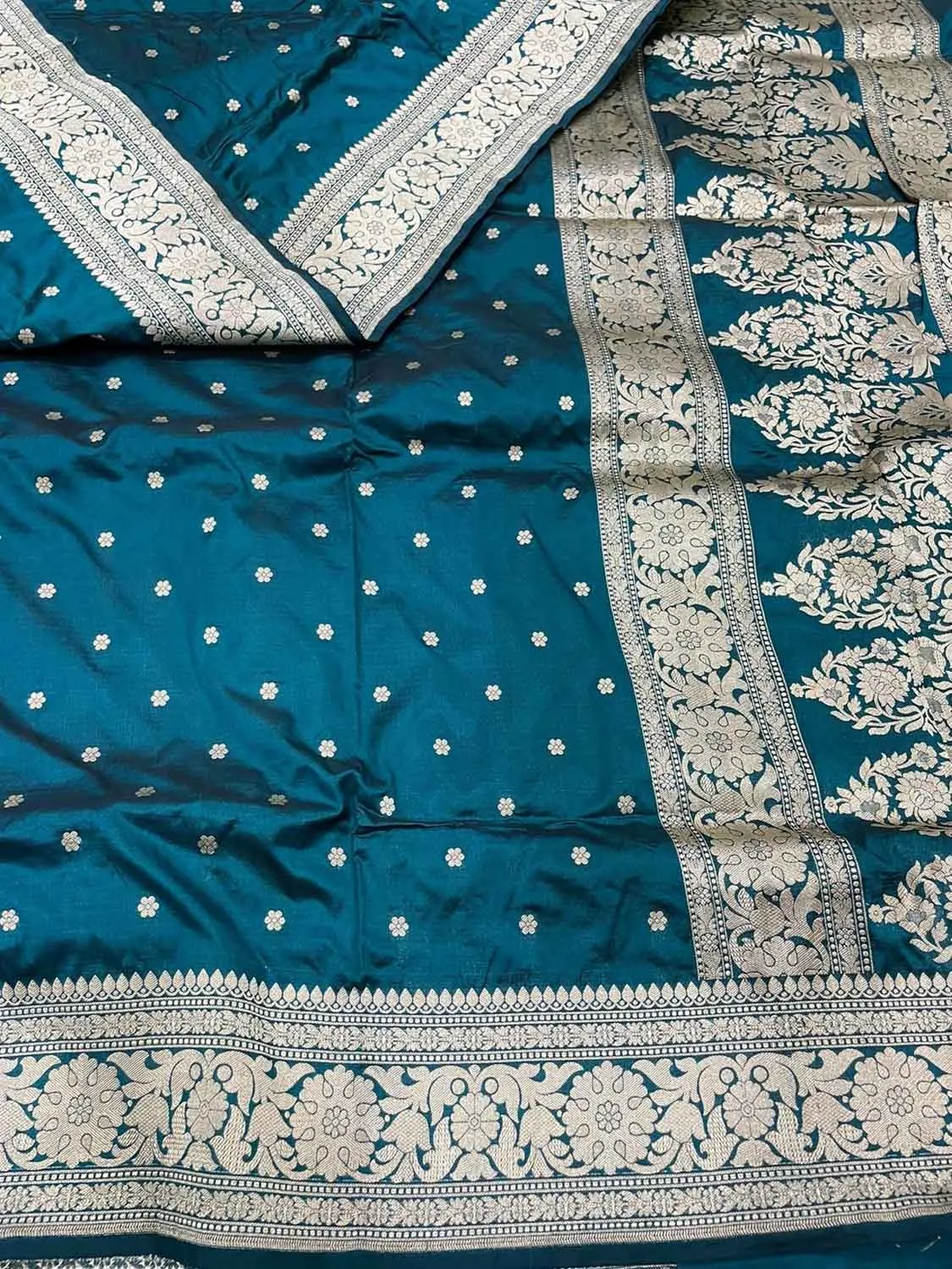 Blue Banarasi Handloom Pure Katan Silk Saree