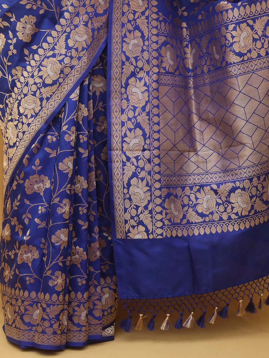 Blue Banarasi Handloom Pure Katan Silk Saree