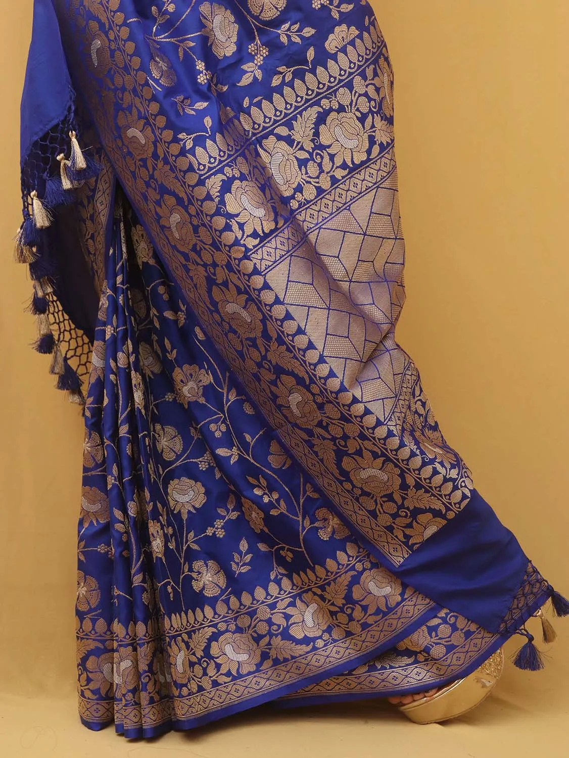 Blue Banarasi Handloom Pure Katan Silk Saree