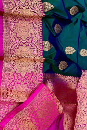 Blue Banarasi Handloom Pure Katan Silk Saree