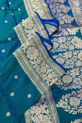 Blue Banarasi Handloom Pure Katan Silk Saree