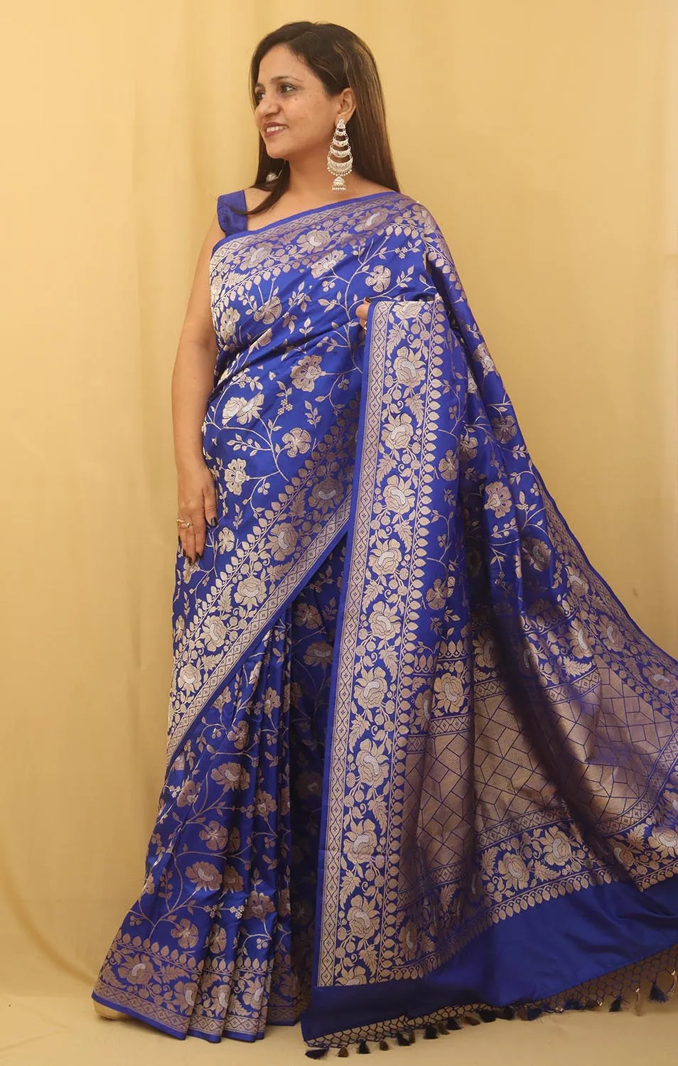 Blue Banarasi Handloom Pure Katan Silk Saree