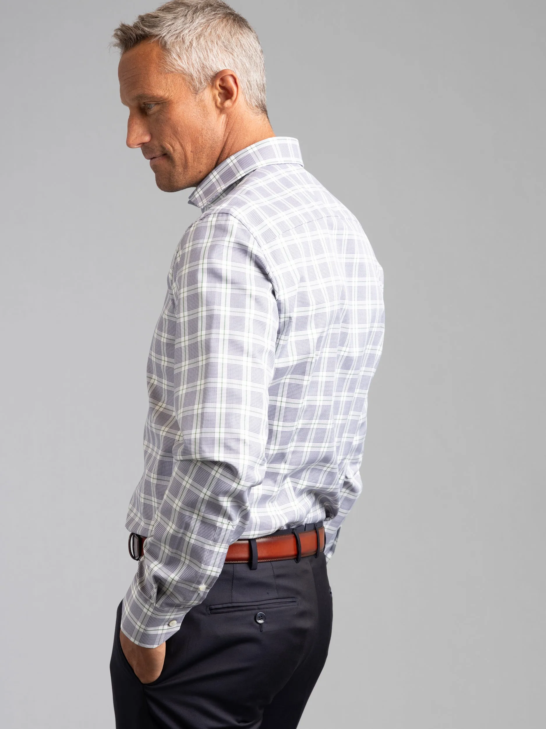 Blue Checked Twill Shirt