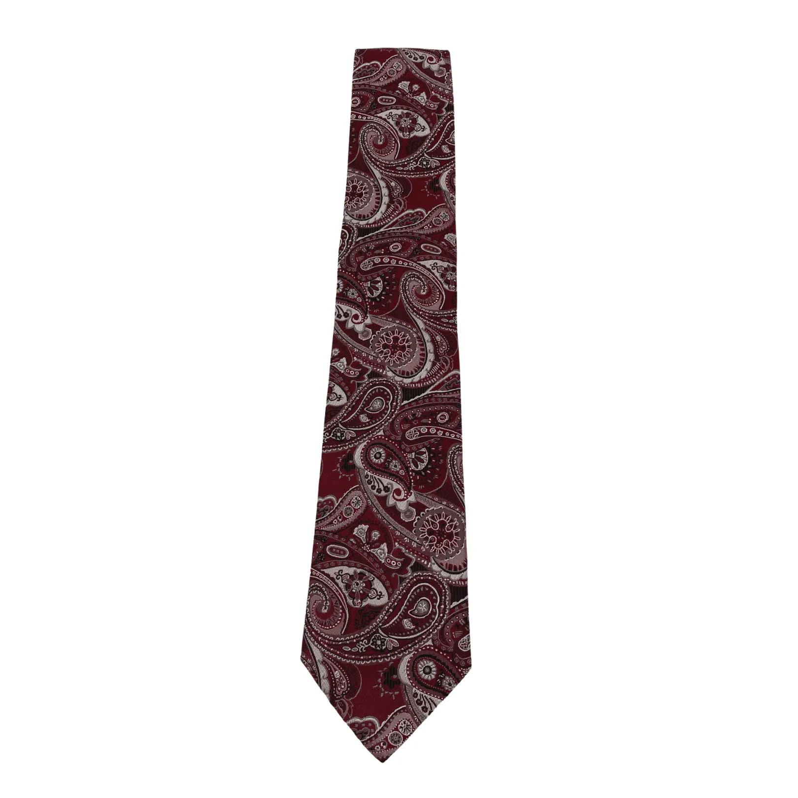 BOCARA Silk Paisley Tie - Burgundy New w/Out Tags