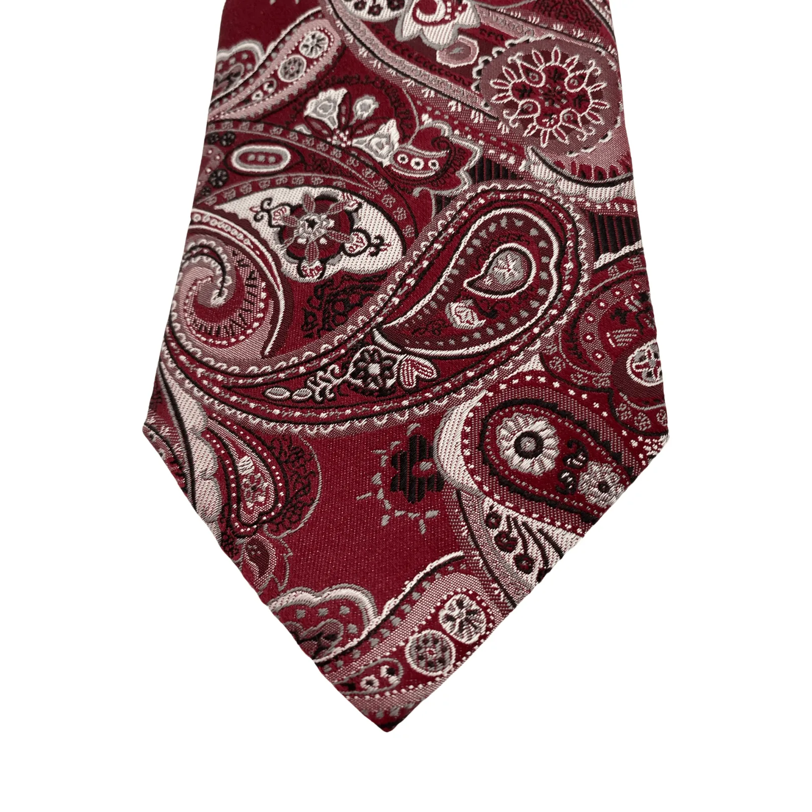 BOCARA Silk Paisley Tie - Burgundy New w/Out Tags