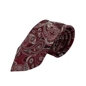 BOCARA Silk Paisley Tie - Burgundy New w/Out Tags