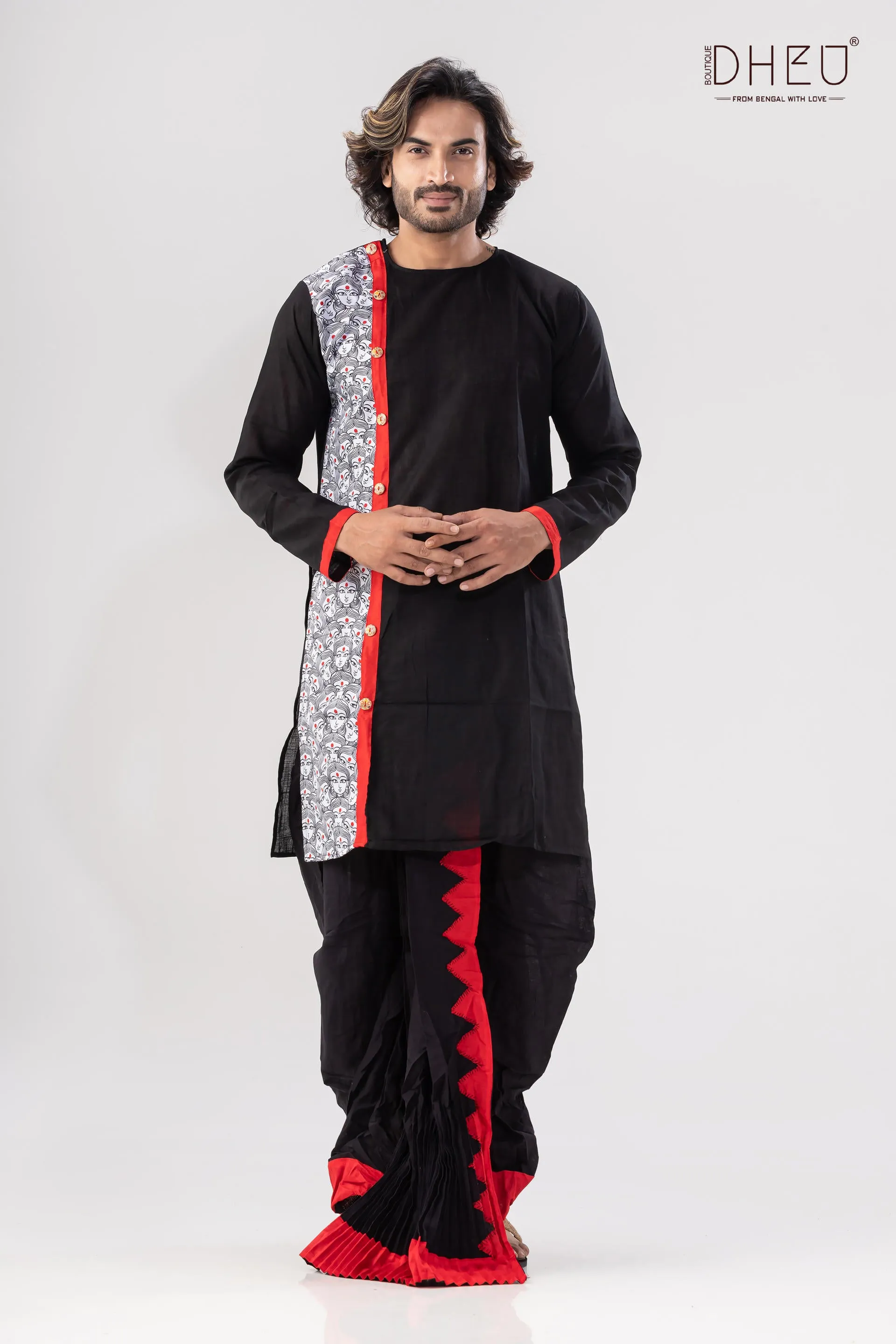 BosuDhara- Kurta-Saree Couple Set