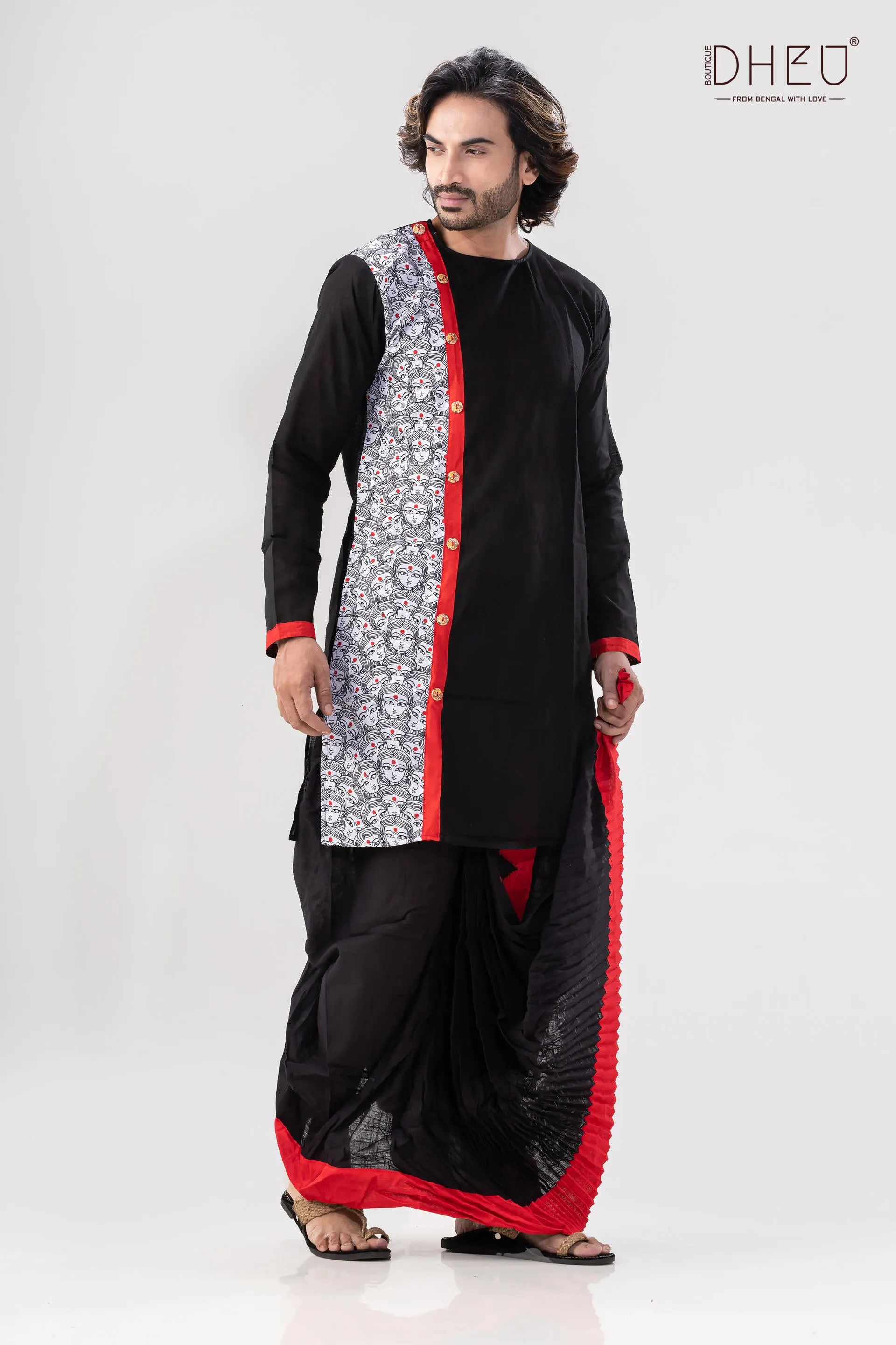 BosuDhara- Kurta-Saree Couple Set