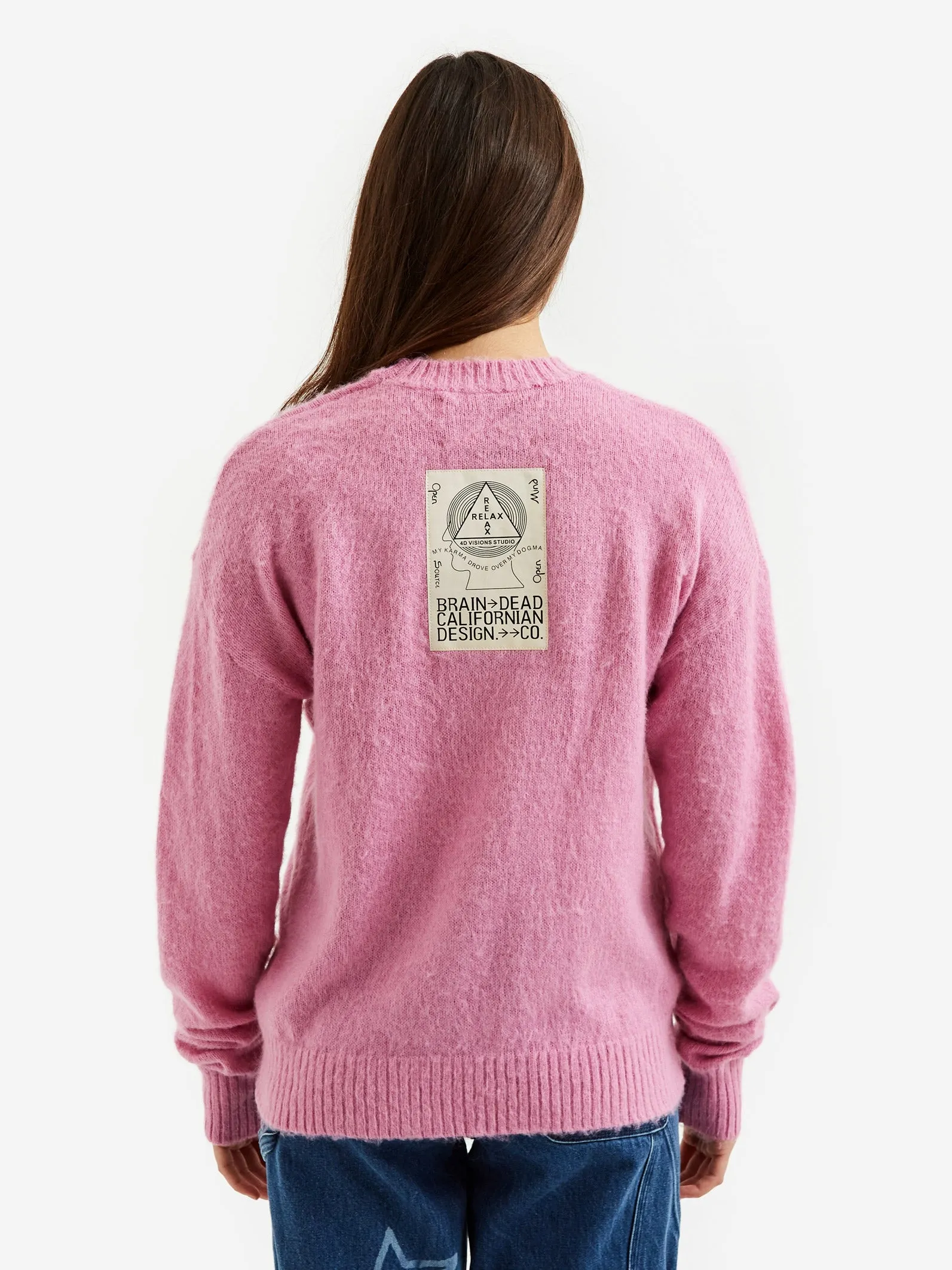 Superfuzz Logohead Crewneck Sweater in Fuchsia by Brain Dead - Womens