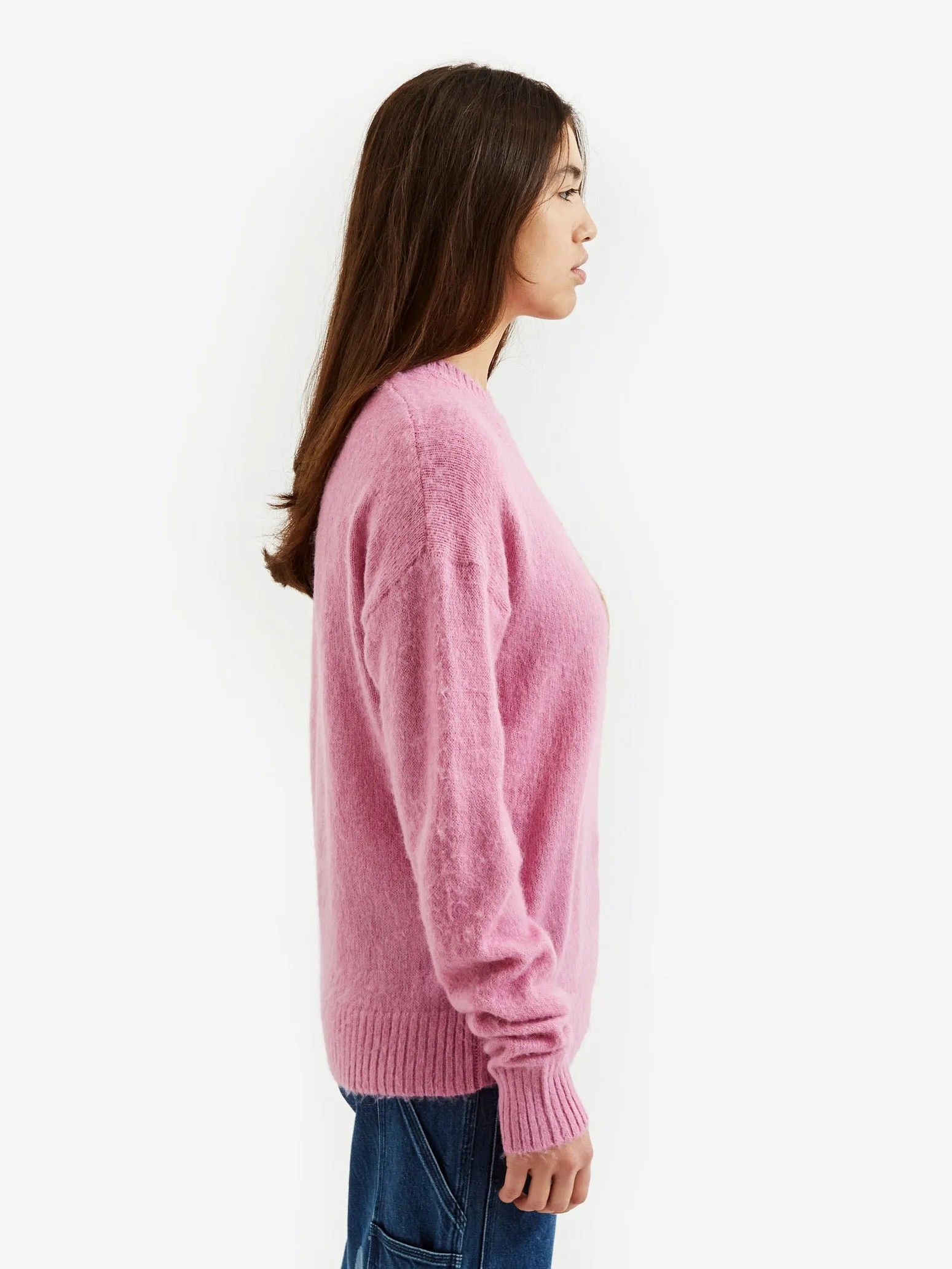 Superfuzz Logohead Crewneck Sweater in Fuchsia by Brain Dead - Womens