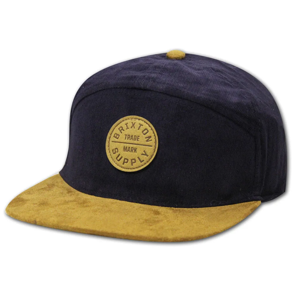 Brixton Oath 7 Panel Baseball Cap Navy Copper