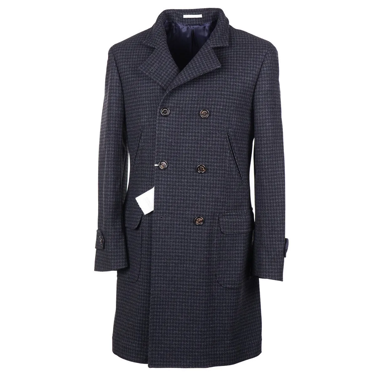 Brunello Cucinelli Houndstooth Wool Overcoat