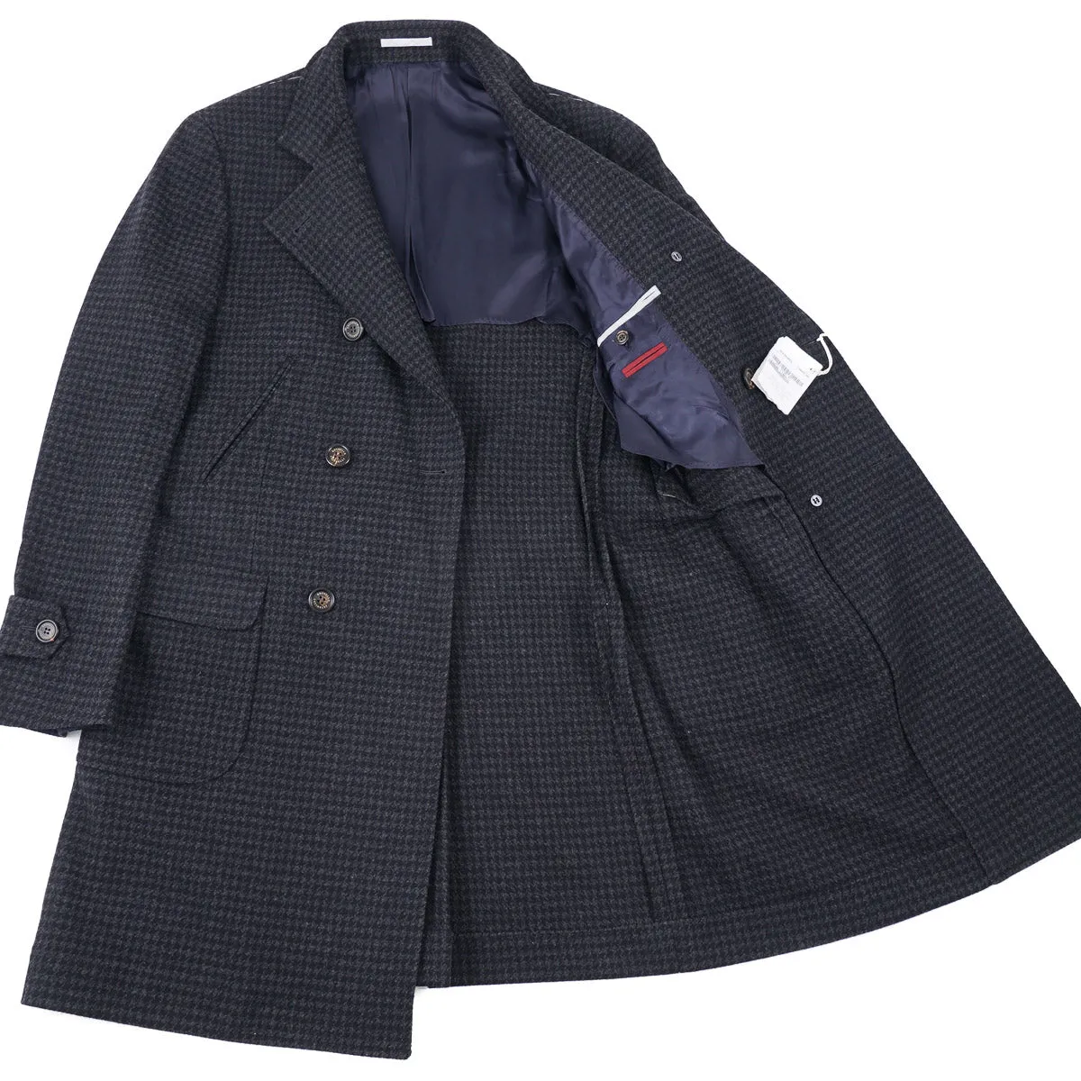 Brunello Cucinelli Houndstooth Wool Overcoat