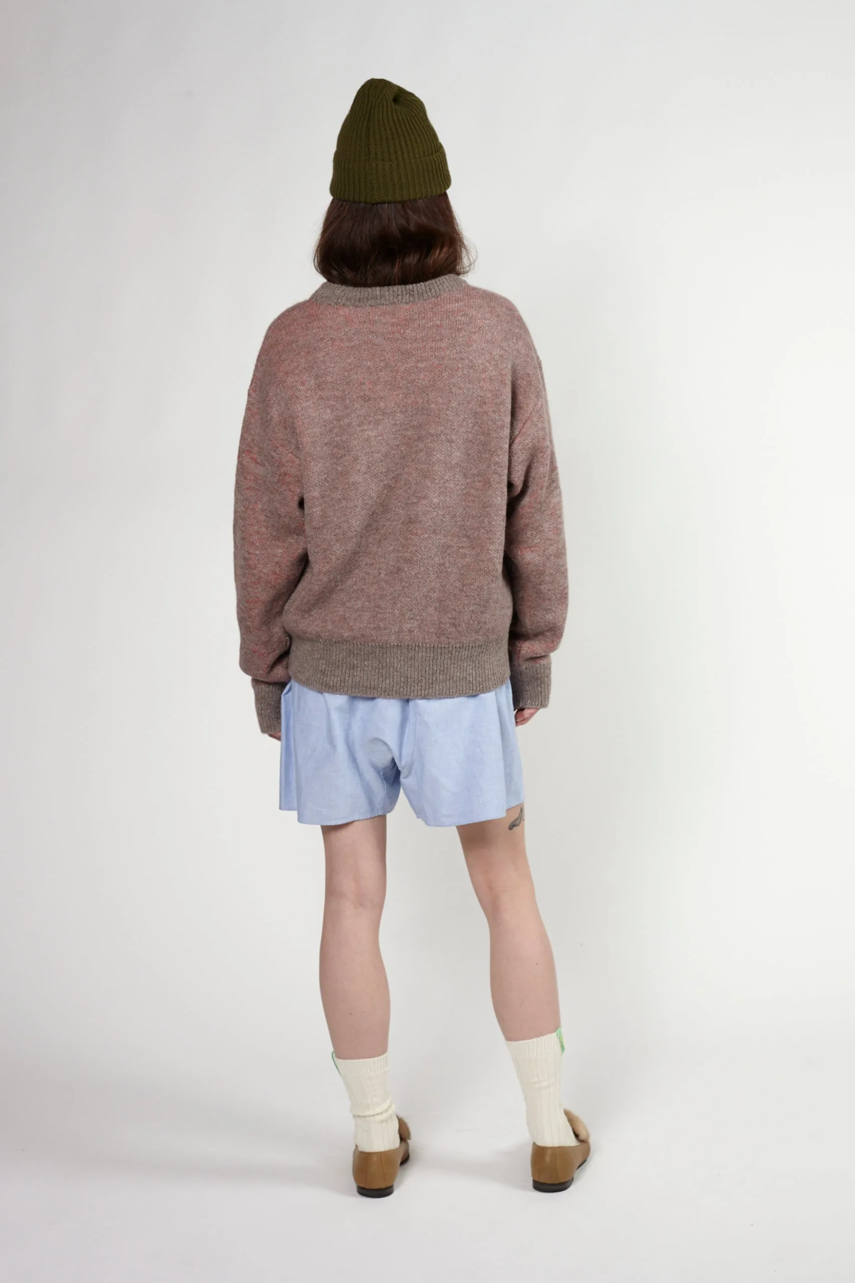 Brushed Mohair Crew Neck Knit Donkey