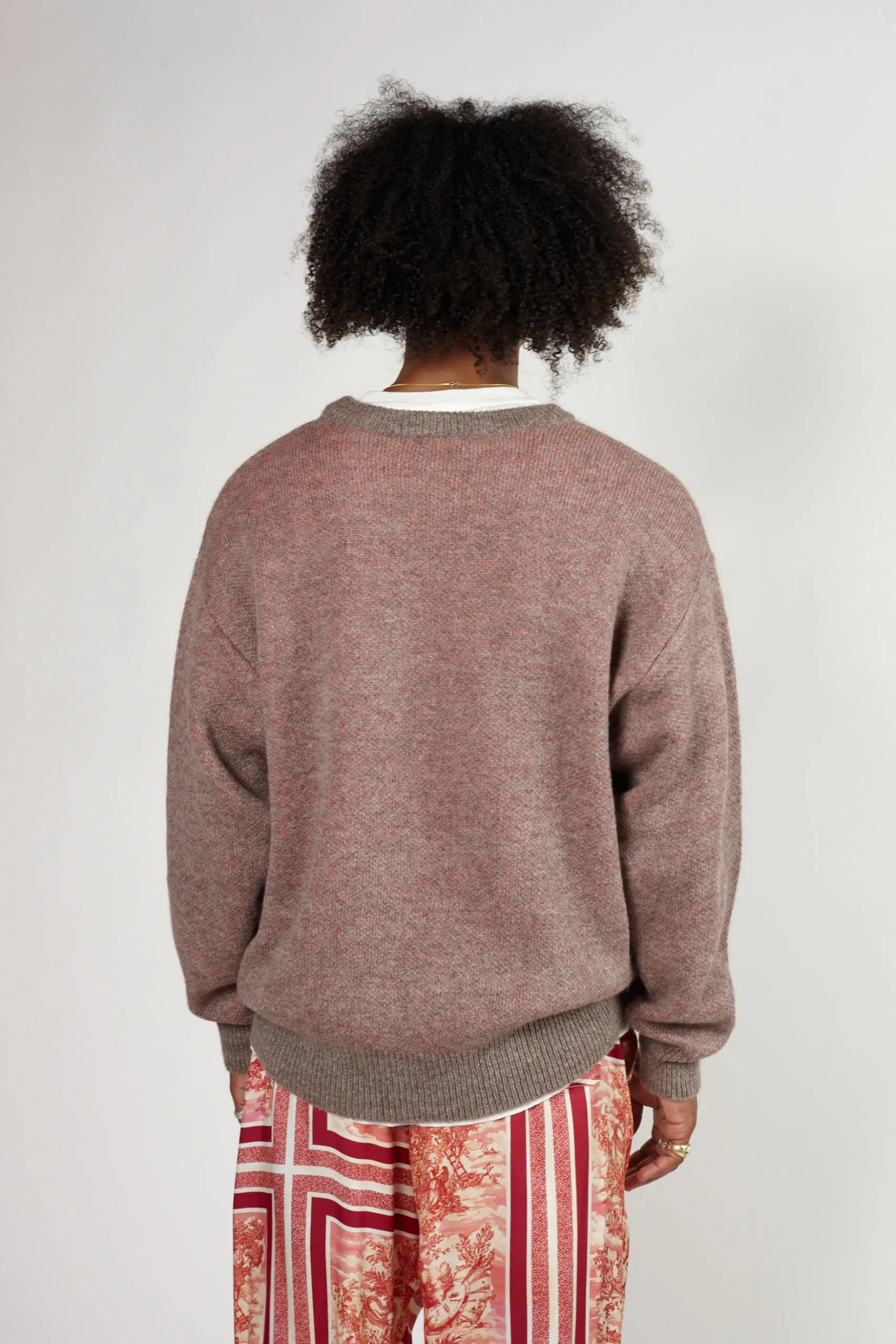 Brushed Mohair Crew Neck Knit Donkey