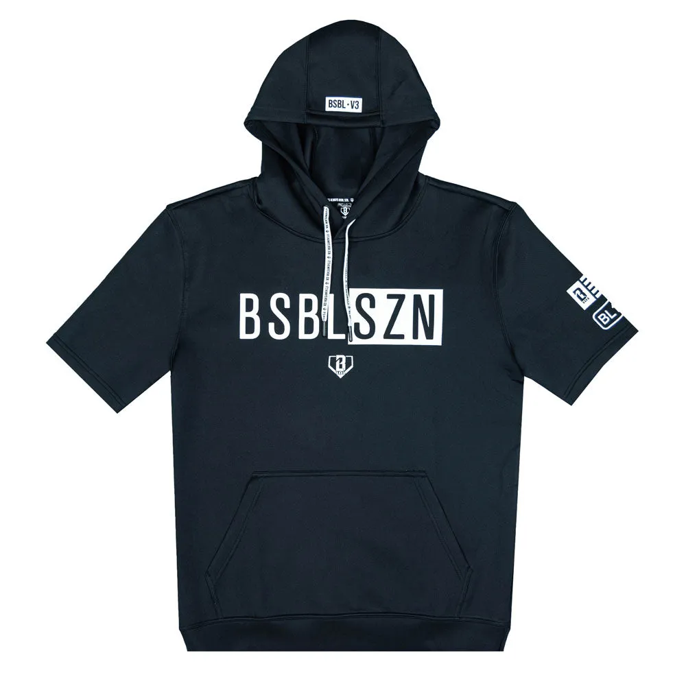 Black/White Short Sleeve V3 Hoodie for Baseball Season